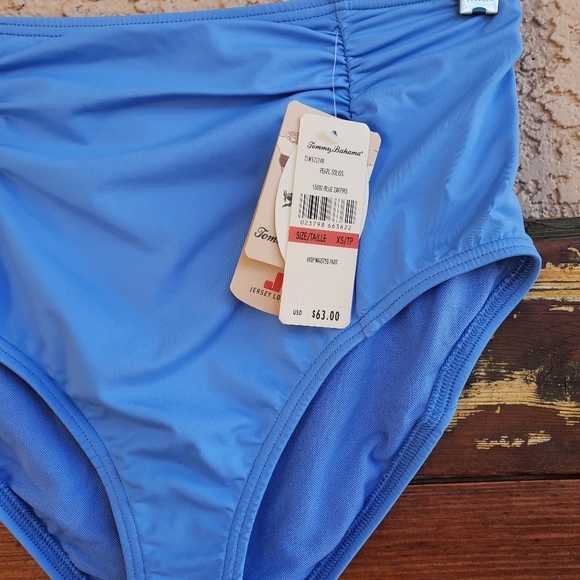 New Tommy Bahama Womens Size XS Blue Zafiro High Waisted Bikini Bottom - Picture 3 of 9